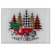 メリークリスマストラックと木 カッティングボード (正面)