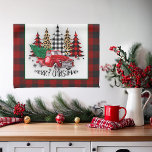 メリークリスマストラックと木 キッチンタオル<br><div class="desc">メリークリスマストラックとプリドとヒョウの木</div>