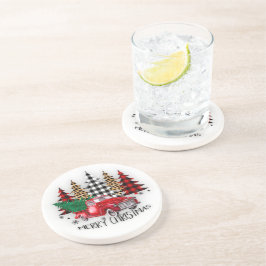 メリークリスマストラックと木 コースター