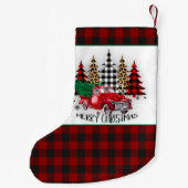メリークリスマストラックと木 スモールクリスマスストッキング (裏面)