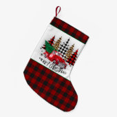 メリークリスマストラックと木 スモールクリスマスストッキング (正面 (吊り時))