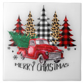 メリークリスマストラックと木 タイル (正面)