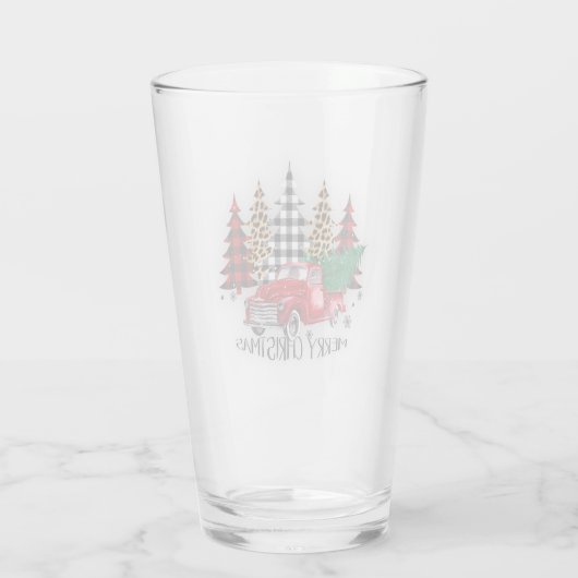 メリークリスマストラックと木 タンブラーグラス (裏面)