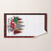 メリークリスマストラックと木 ハンドタオル (ハンドタオル)