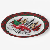 メリークリスマストラックと木 ペーパープレート (アングル)