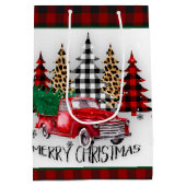 メリークリスマストラックと木 ミディアムペーパーバッグ (裏面)