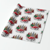 メリークリスマストラックと木 ラッピングペーパー (アンロールド)