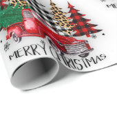 メリークリスマストラックと木 ラッピングペーパー (ロールコーナー)