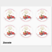 メリークリスマストラックサーキュラー差出人住所 ラウンドシール (シート)