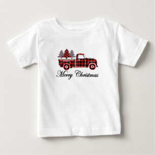 メリークリスマストラックチータツリー ベビーTシャツ