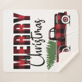 メリークリスマストラック シェルパブランケット (正面(横))