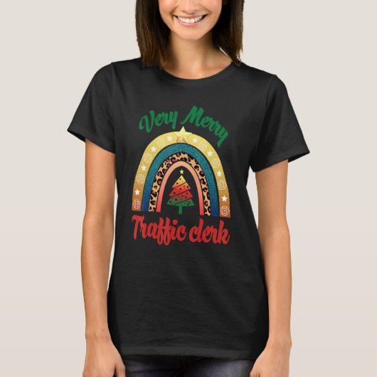 メリークリスマストラフィックの書記虹の職業 Tシャツ (正面)
