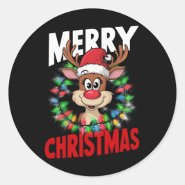 メリークリスマストリトウモシカ クリスマス ホリデー ラウンドシール