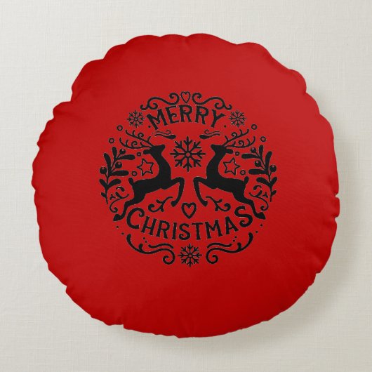 メリークリスマストリトン, 赤黒 ラウンドクッション (正面)