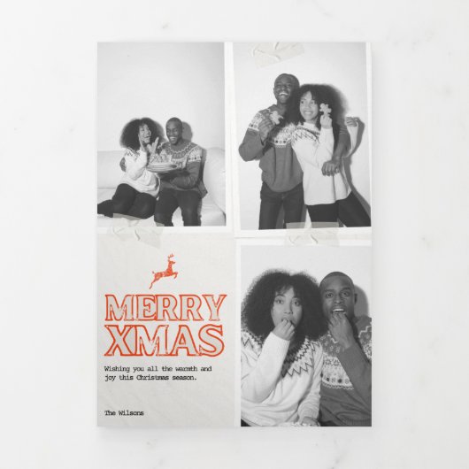 メリークリスマストリフォールドレターフォールド招待状 三つ折り招待状 (カバー)