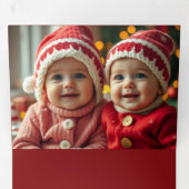 メリークリスマストリフォールドHuskyフォトカード 三つ折りクリスマスカード (内部最初)