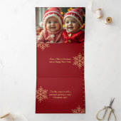 メリークリスマストリフォールドHuskyフォトカード 三つ折りクリスマスカード (内部)