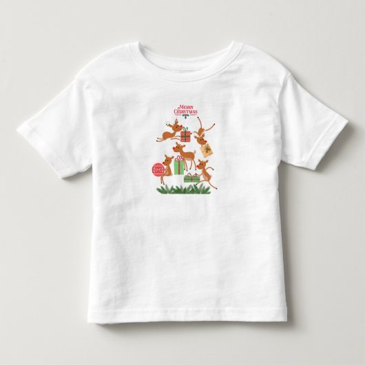 メリークリスマストリ トドラーTシャツ (正面)