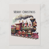 メリークリスマストレインにメッセージを追加 シーズンポストカード (正面)