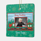 メリークリスマストレインの写真 セラミックオーナメント (左)