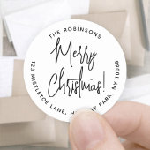 メリークリスマストレンディースクリプトラウンド差出人住所 ラウンドシール