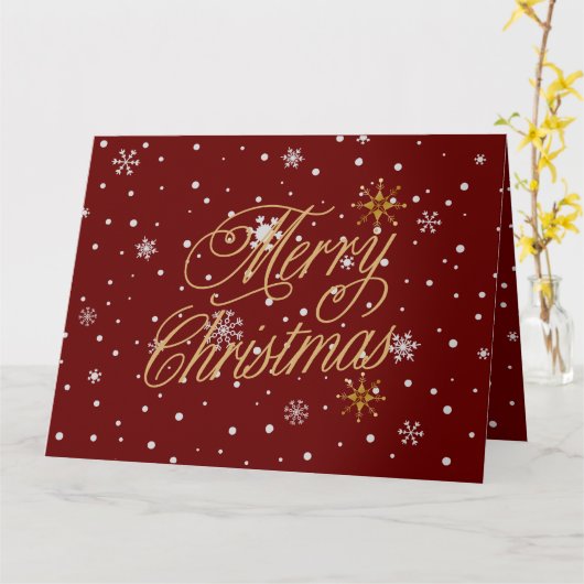 メリークリスマストレンディーホリデイ カード (黄色い花)