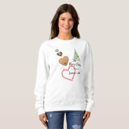 メリークリスマストレンディーミニマルハートTシャツ スウェットシャツ