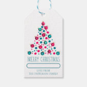 メリークリスマストレンディーモダンオーナメントツリー ギフトタグ (正面)