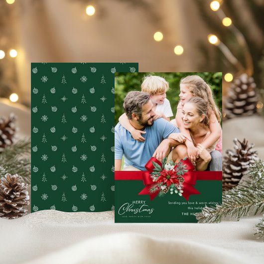 メリークリスマストレンディーワンフォトホリデーカード シーズンカード
