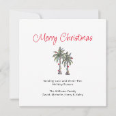 メリークリスマストロピカルパームツリーズビーチ シーズンカード (正面)