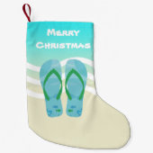 メリークリスマストロピカルフィッシュビーチウェーブサンダル スモールクリスマスストッキング (正面)