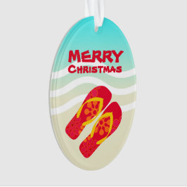 メリークリスマストロピカルホリデービーチサンダル オーナメント