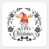 メリークリスマストロールクリスマス格言 スクエアシール (正面)