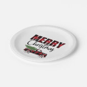 メリークリスマスト素朴ラック ペーパープレート (アングル)