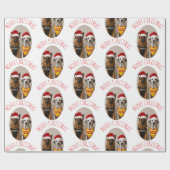 メリークリスマスドイツの羊飼いとダルマチア ラッピングペーパー (フラット)