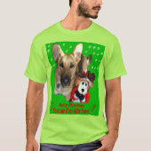 メリークリスマスドイツの羊飼い犬のライユニセックスト Tシャツ (正面)