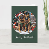 メリークリスマスドイツの羊飼い犬 シーズンカード (正面)