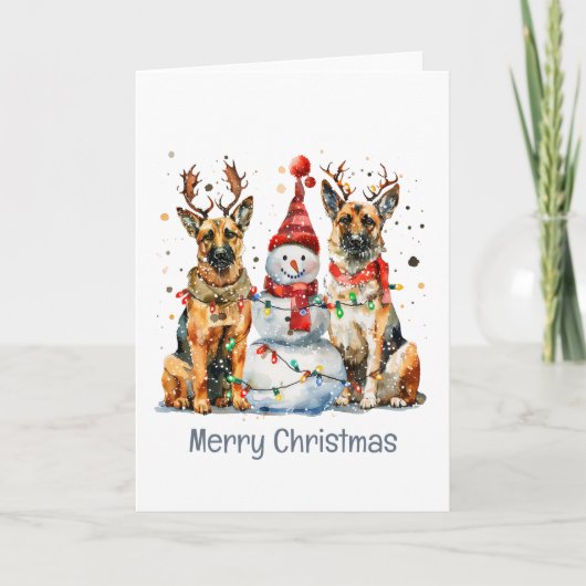 メリークリスマスドイツの羊飼い犬 シーズンカード (正面)