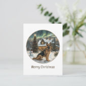メリークリスマスドイツの羊飼い犬 シーズンポストカード (スタンド正面)