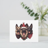 メリークリスマスドイツの羊飼い犬 シーズンポストカード (スタンド正面)