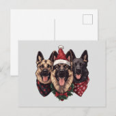 メリークリスマスドイツの羊飼い犬 ポストカード (正面/裏面)