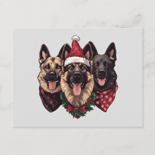 メリークリスマスドイツの羊飼い犬 ポストカード (正面)