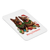 メリークリスマスドイツの羊飼い犬 マグネット (右側)