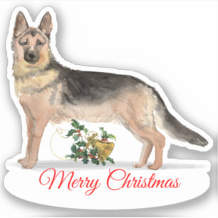 メリークリスマスドイツカスタムシェパード羊飼いビニール シール