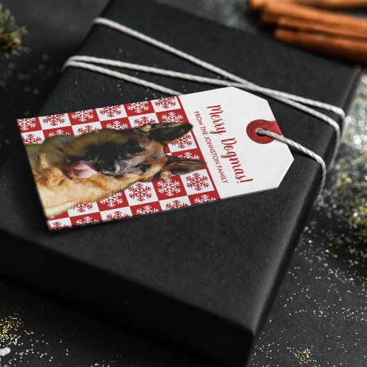 メリークリスマスドグマスドイツ羊飼い犬 ギフトタグ