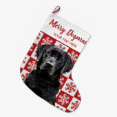 メリークリスマスドグマスブラックラボフェスティバルレッドドッグ ラージクリスマスストッキング (正面 (吊り時))