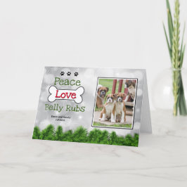メリークリスマスドッグカード – 平和と愛のベリールーズ サンキューカード