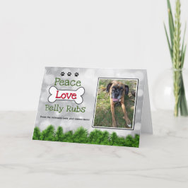 メリークリスマスドッグカード – 平和と愛のベリールーズ サンキューカード