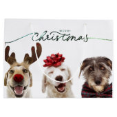 メリークリスマスドッグコンテンポラリー抱き枕及びおもしろい ラージペーパーバッグ (裏面)