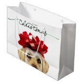 メリークリスマスドッグコンテンポラリー抱き枕及びおもしろい ラージペーパーバッグ (正面アングル)